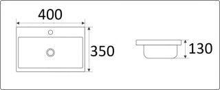 Раковина  CeramaLux 9595-40 белая 40 см